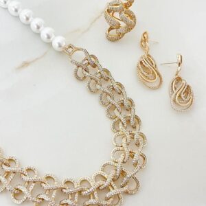 Infinite Pearl & Gold Statement Set