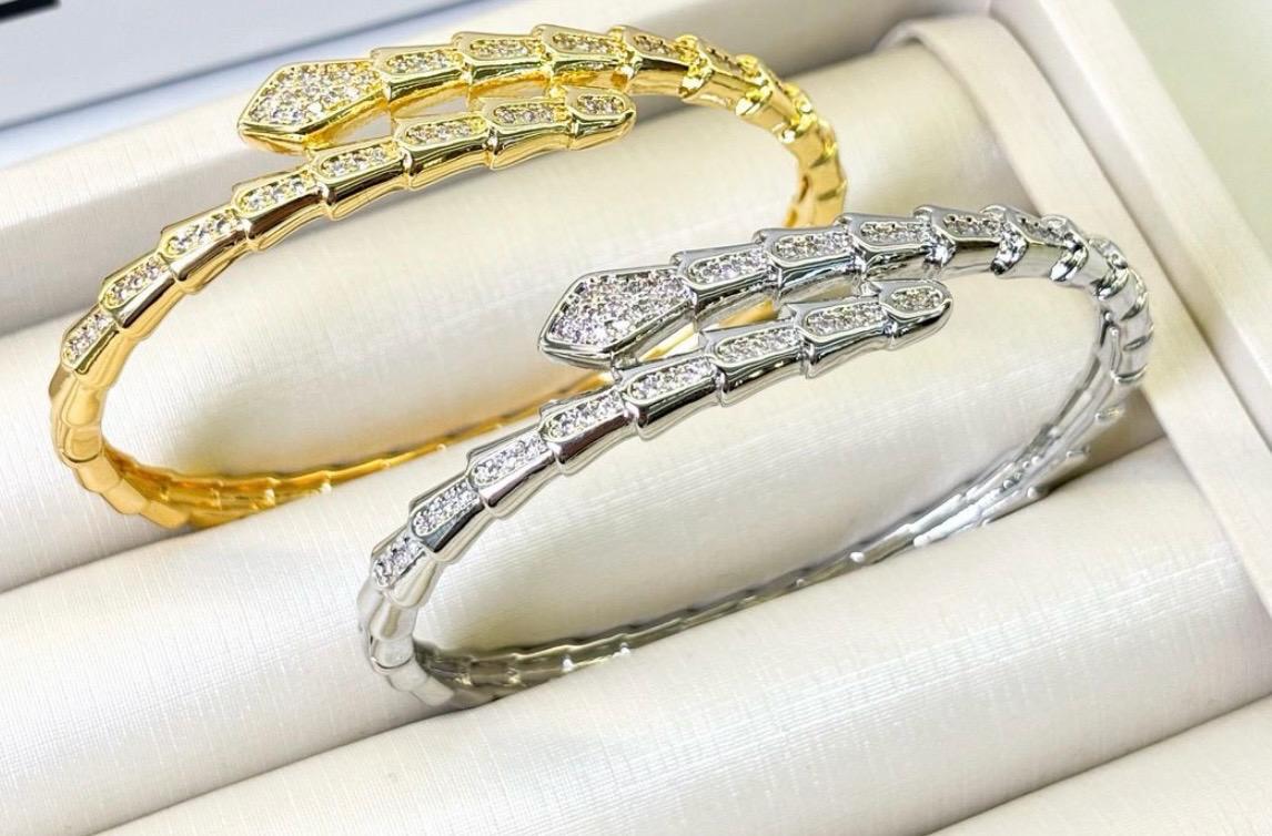 Snake Pavé Bangle Bracelet